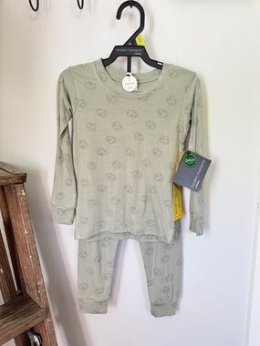 🌿 NWT Gerber Softest Viscose Clover Pajama Set 3T 🍀